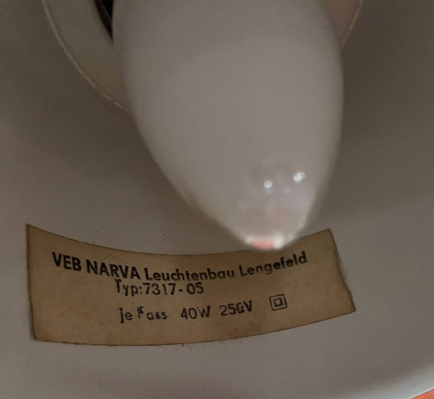 Orange lamp from the 70s, veb narva