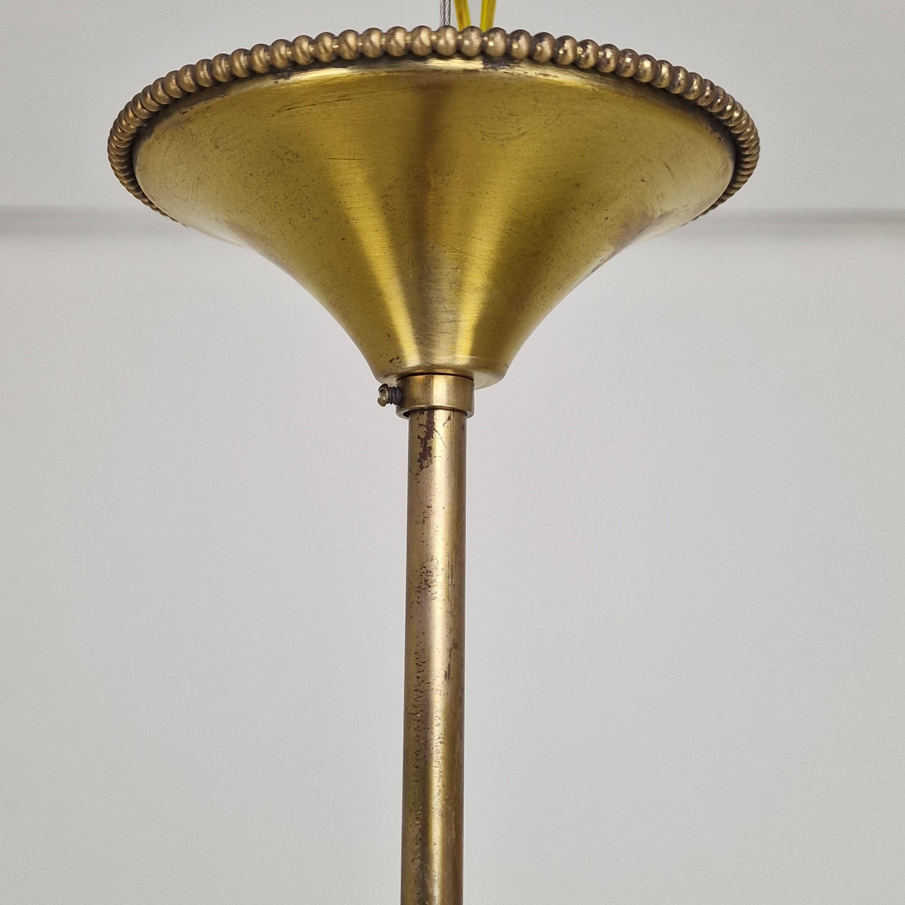 Angelo Brotto for Esperia Pendant Light in Murano Glass and Brass