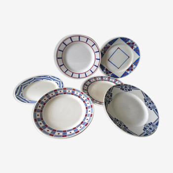 6 assiettes dépareillées