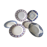 6 mismatched plates