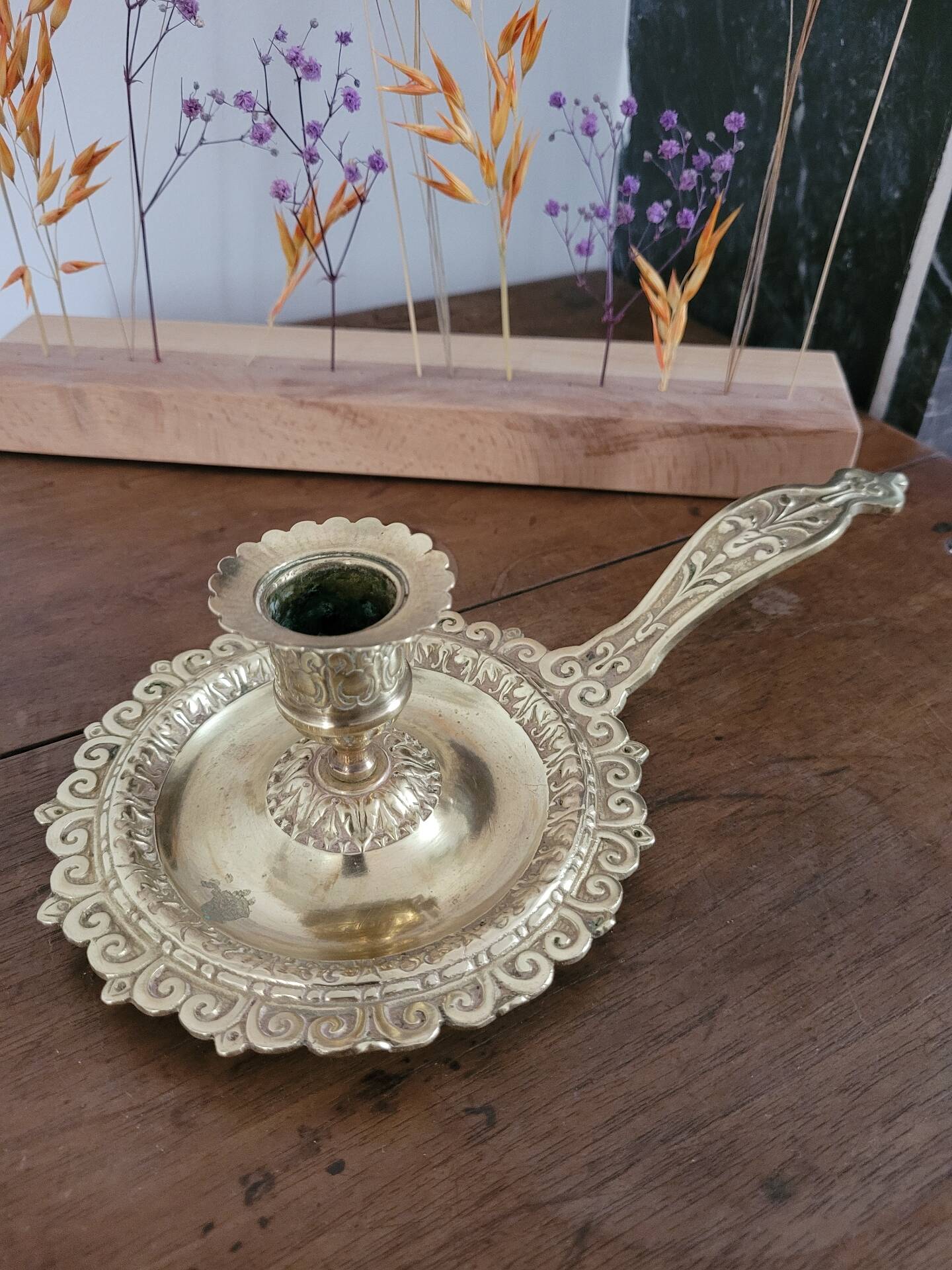 Bronze cellar rat candlestick