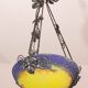 Art Deco yellow pendant light by G.V. de Croismare, Muller Frères, France, 1920s