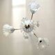 Murano chandelier with 3 iridescent flowers, 1980.