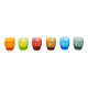 Ensemble de verres colorés, design italien, années 1970, fabriqué en Italie.