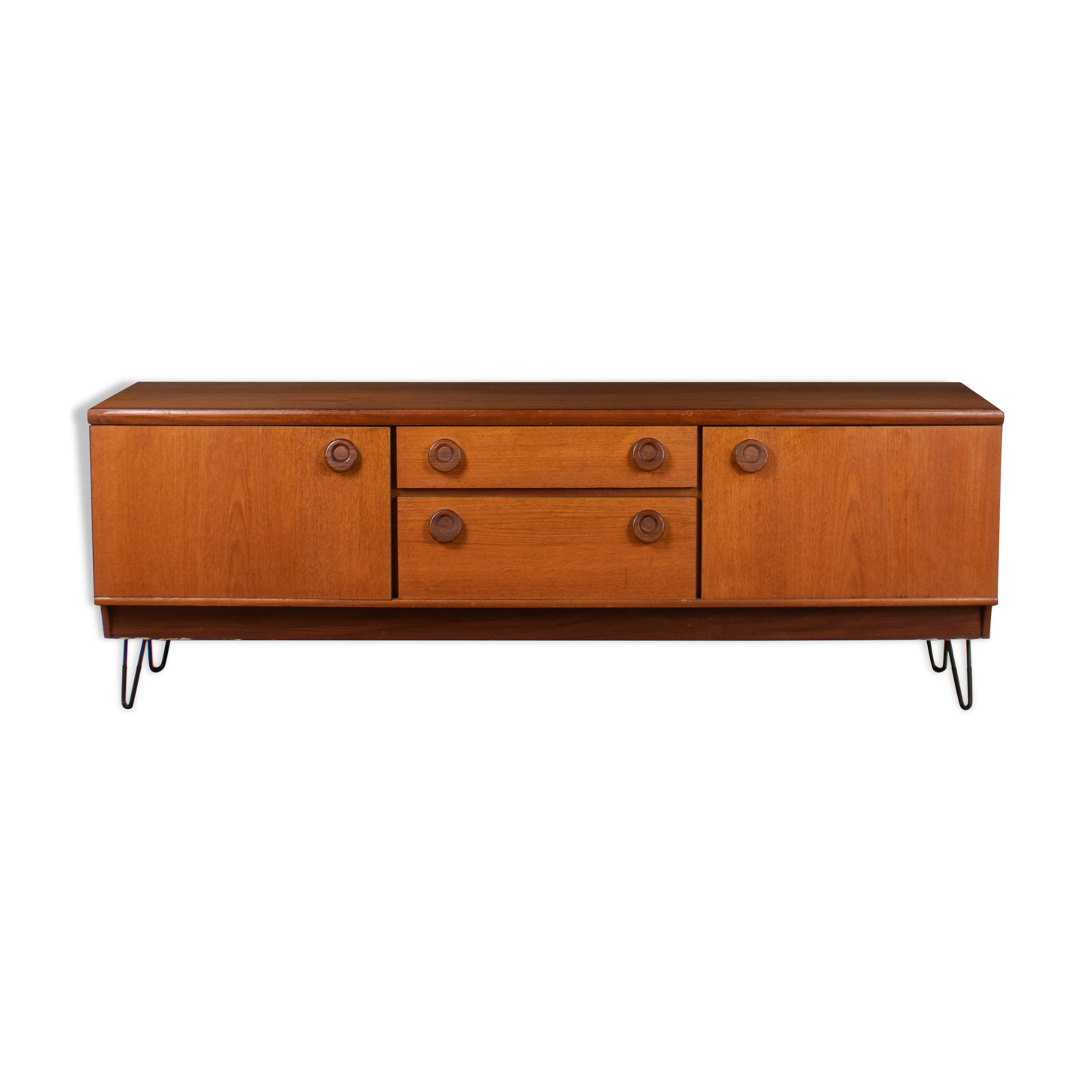 Retro Teak 1960s Portwood Teak Sideboard On Hair Pin Legs