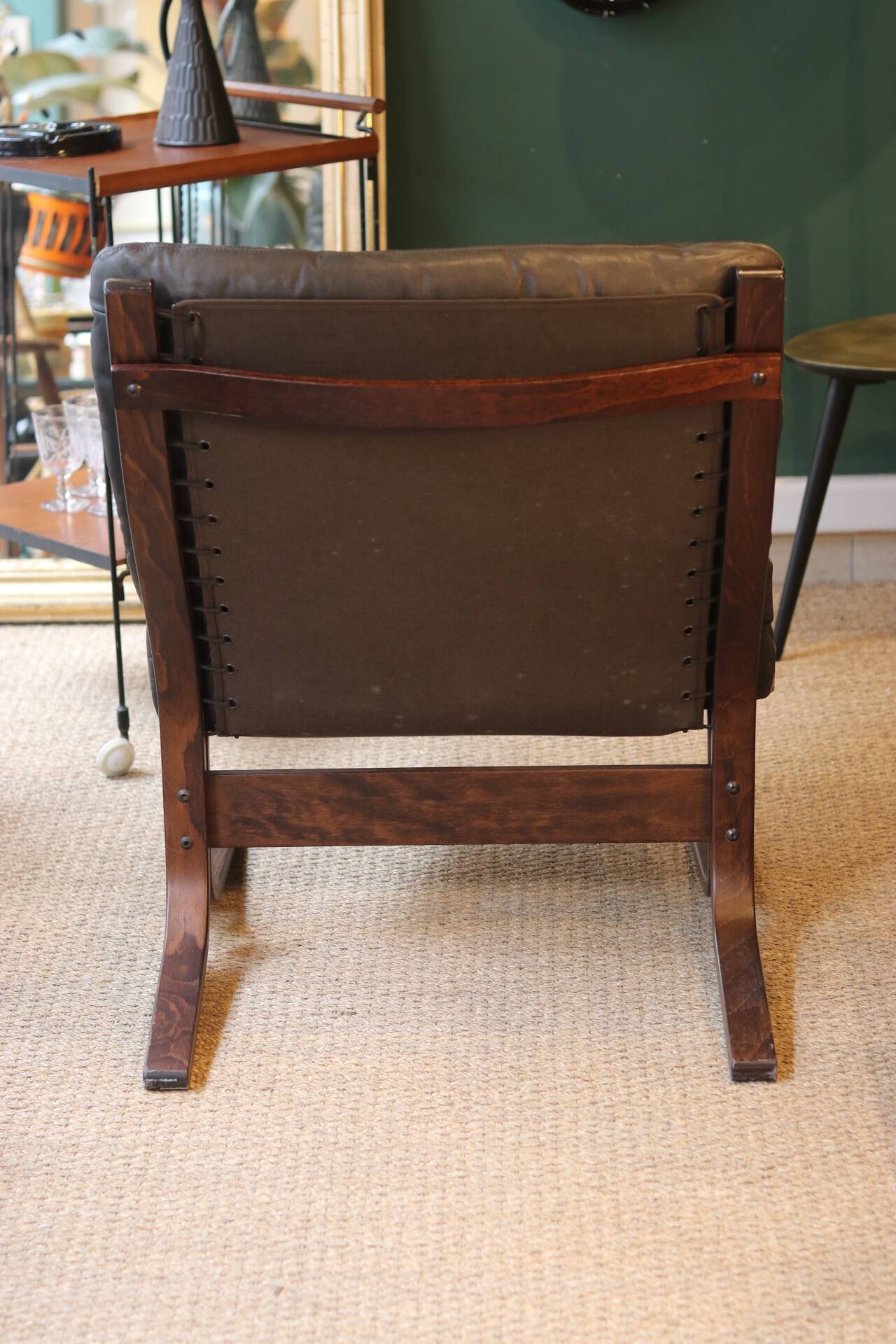 Fauteuil Siesta, Ingmar Relling, cuir anthracite
