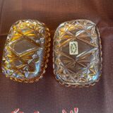 Boîte vintage en cristal ambré Buder