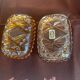 Vintage amber Buder crystal box. Lead crystal.