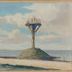 Watercolor on paper Christian Couillaud Noirmoutier The Passage of the Twentieth Gois