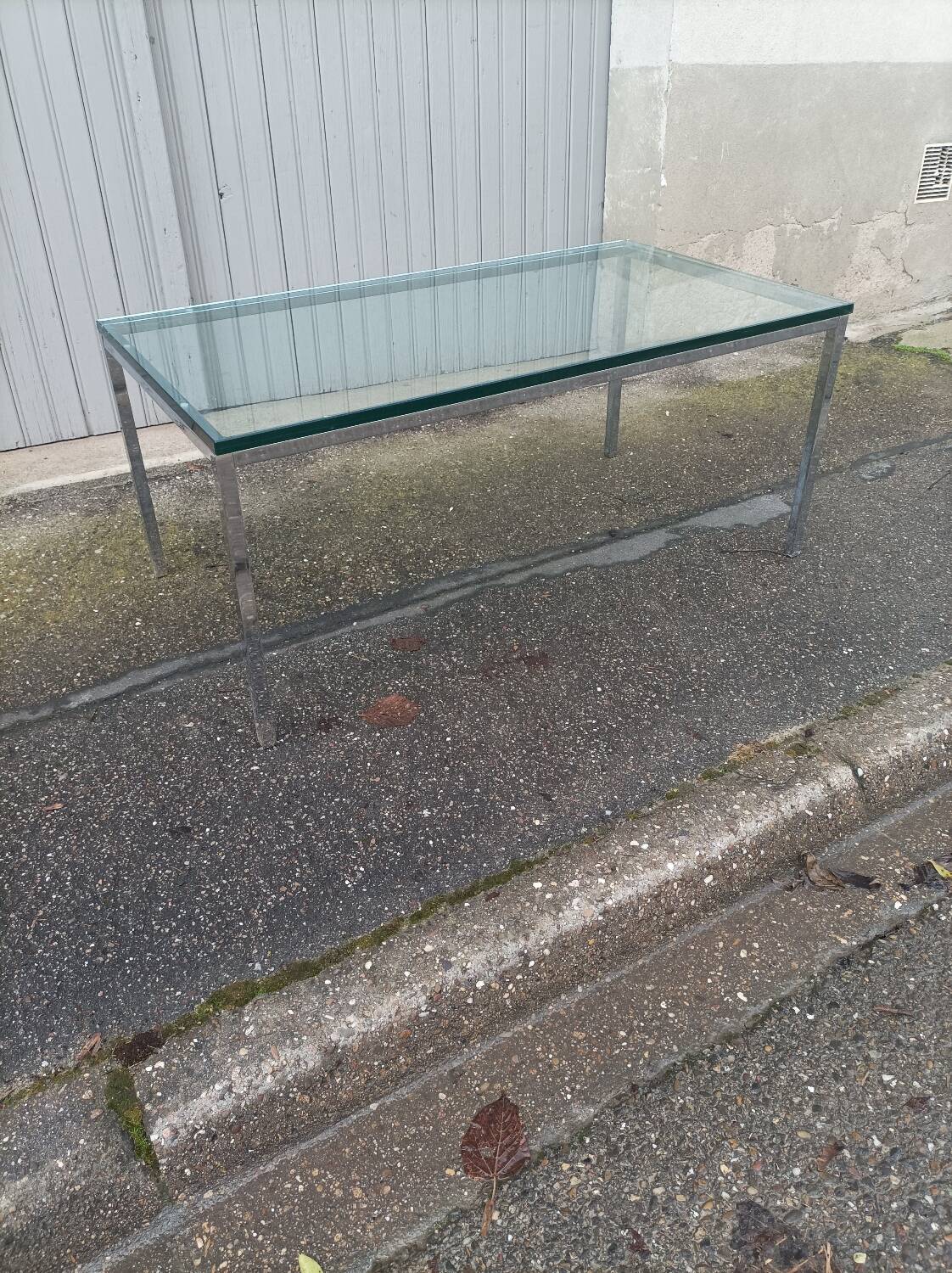 Table basse vintage dalle de verre