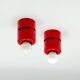 Pair of Red Stilnovo Wall or Ceiling Lamps as New, 1980s Italian Design