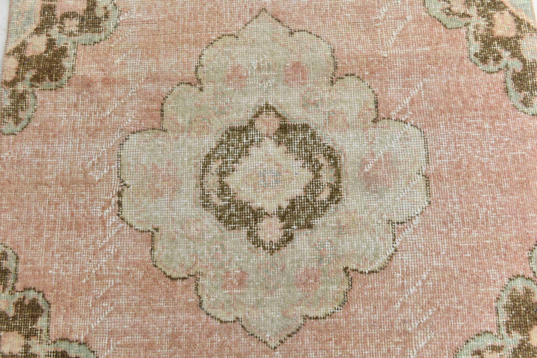 3x12 Vintage Blush Pink Classic Persian Runner Rug, 90x358Cm