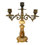 Three-light onyx chandelier