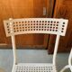 Series of 3 perforated metal chairs