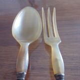 12 old knives and salad cutlery