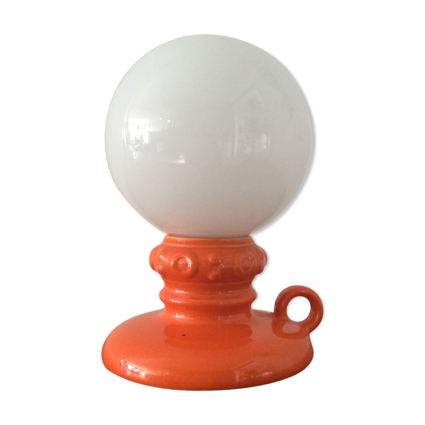 Vintage lamp of the 60s-70s in ceramic and opaline