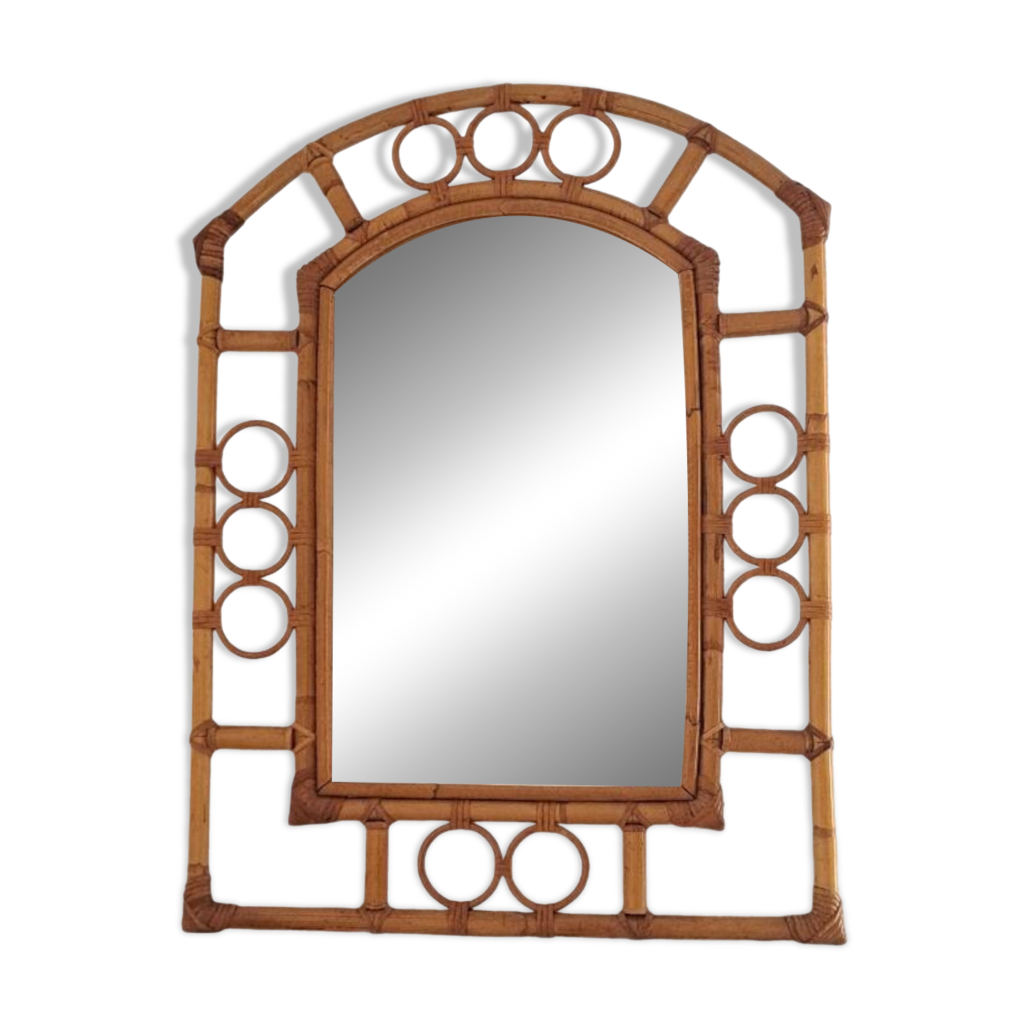 Vintage bamboo mirror