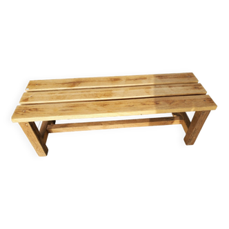 Small raw oak bench