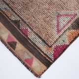 Red and orange vintage runner rug, 370x82cm