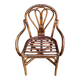 Fauteuil en rotin vintage / bambou teinté — Style Boho 70s