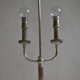 Bouillotte type lamp base in silver metal
