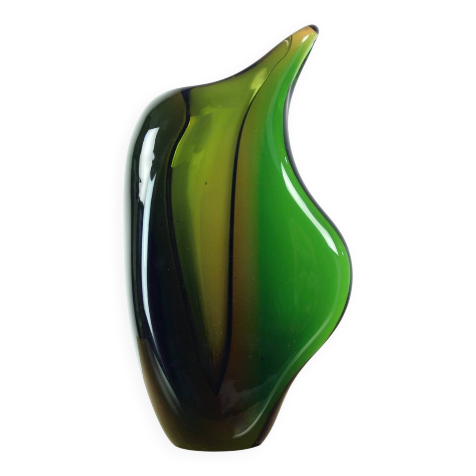 Sculptural Art Glass Vase By Mstišov Glassworks, Czechoslovakia, 1960s