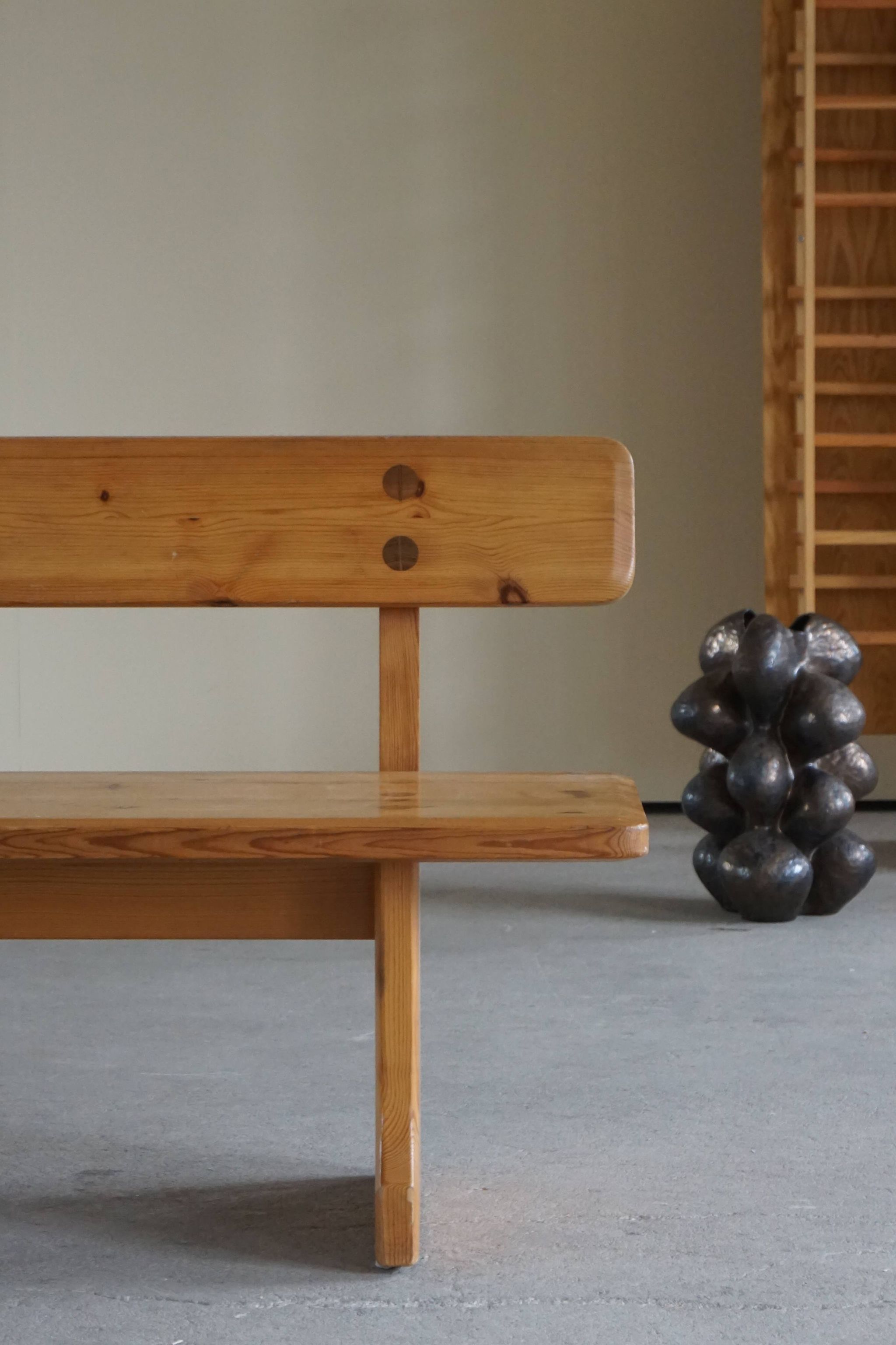 Mid century Swedish pine bench, made by Carl Malmsten for Karl Andersson & Söner, 1960s