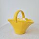Small vintage ceramic basket with woven handle - Digoin & Sarreguemines