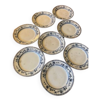 Lot de 8 assiettes anglaise anciennes