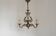 French Vintage Bronze Art Nouveau Style 3-Light 3-Sided Cage Chandelier