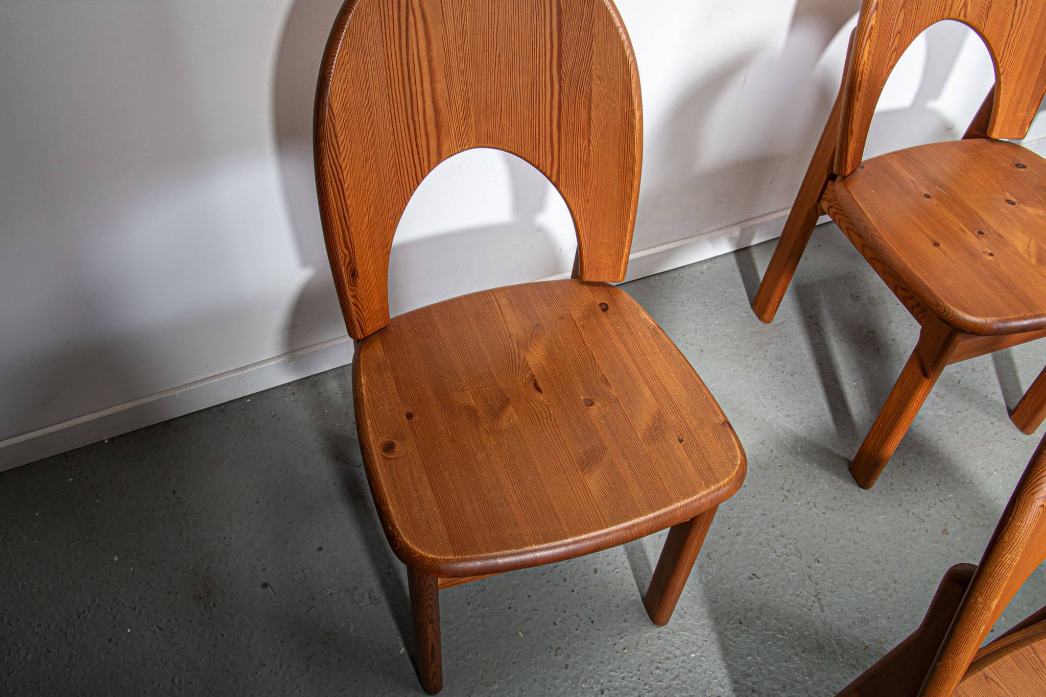 Ensemble de 6 chaises de salle à manger en pin par Ranier Daumiller