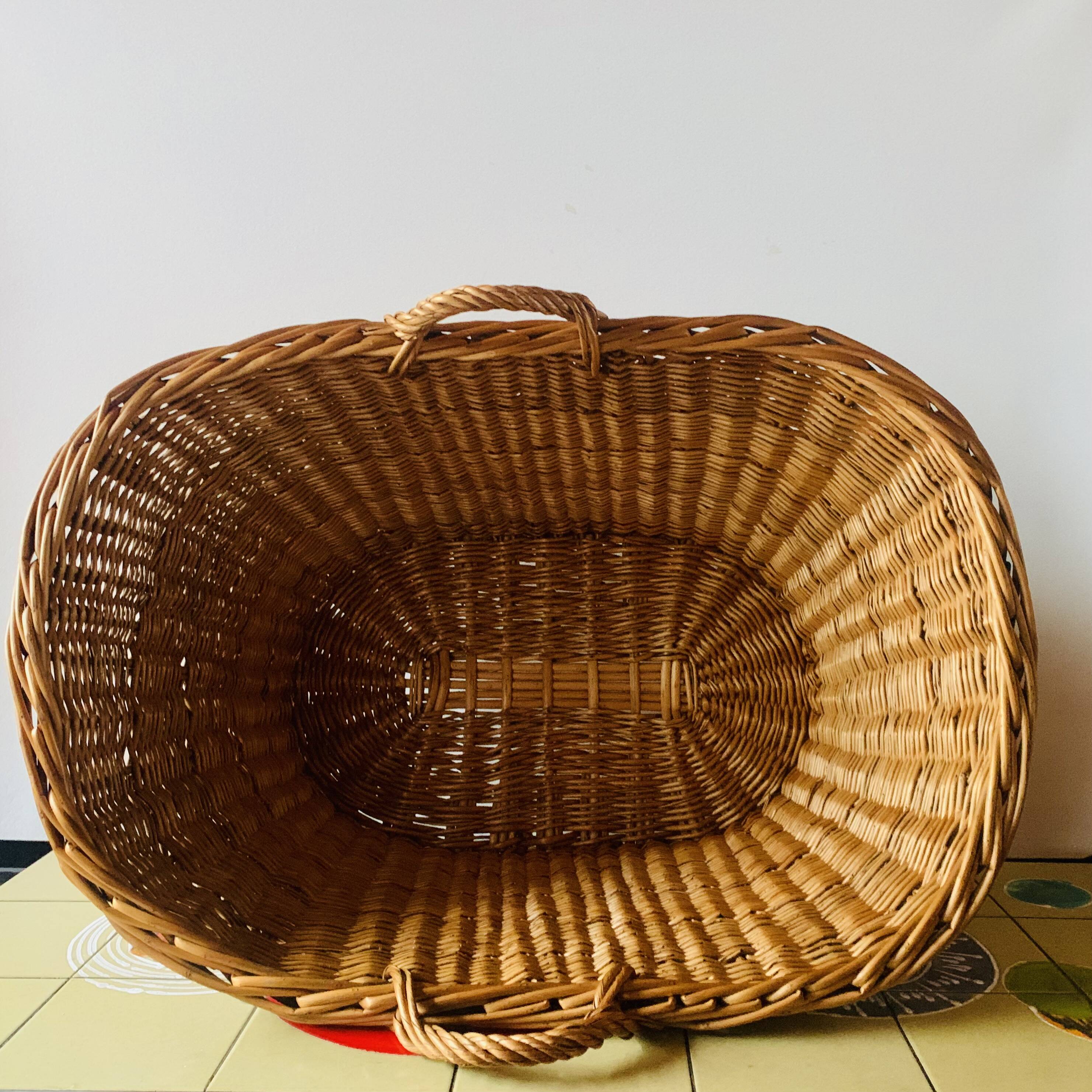 Large vintage wicker basket