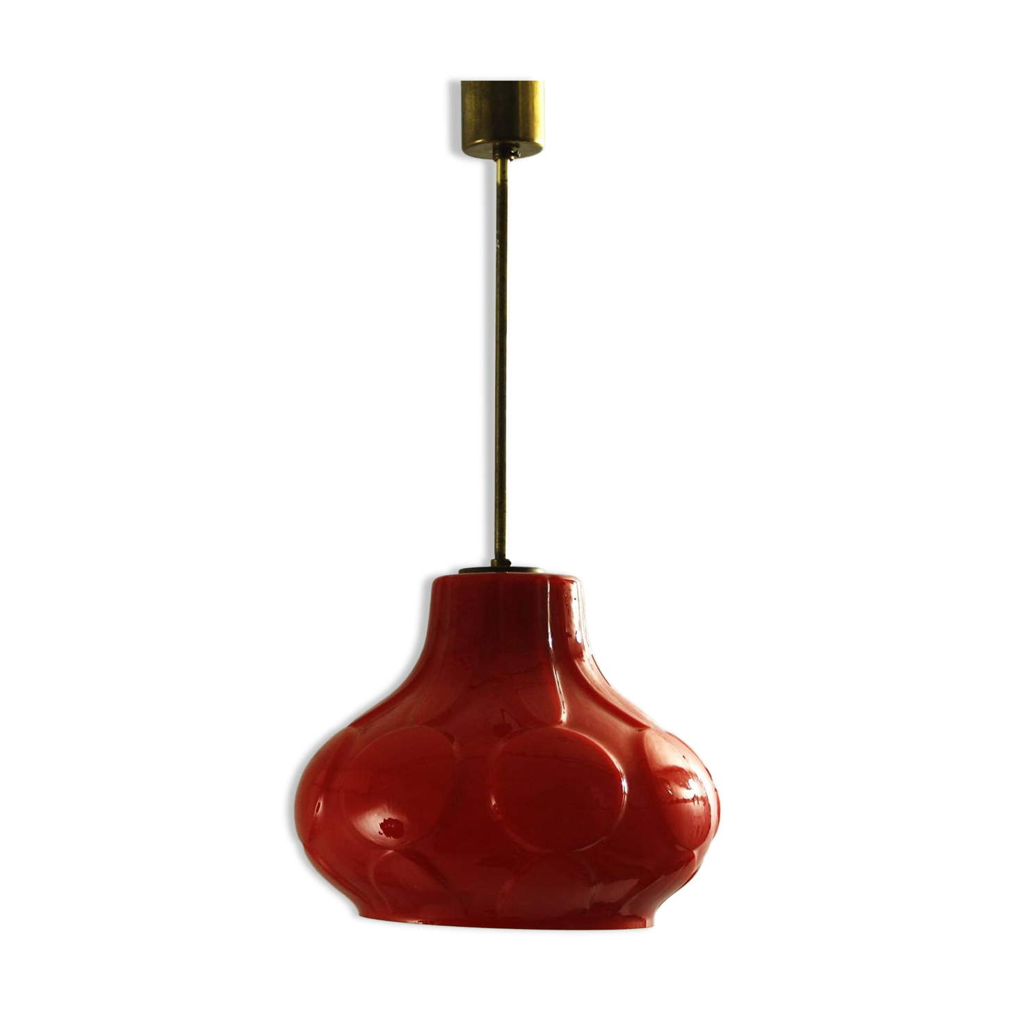 Glass and Brass Pendant by Napako , 1970s