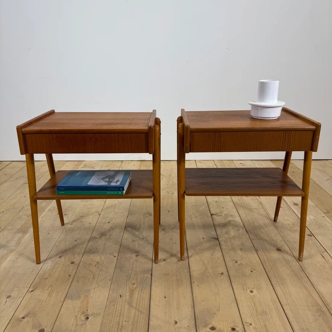 Pair of teak bedside tables AB Carlström, 1960