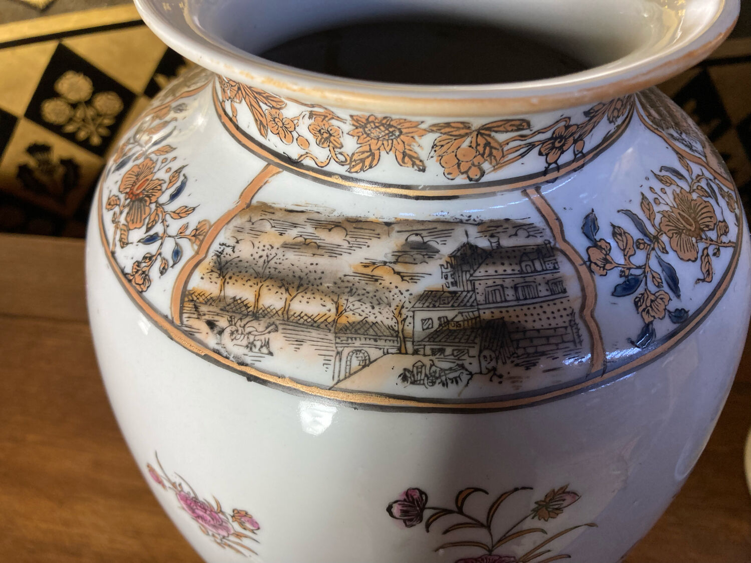 Pair of china vases