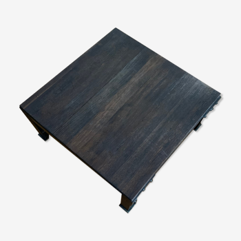 Industrial riveted metal coffee table