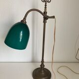 Vintage lamp 1900 celadon jeweler workshop brass - 56 cm