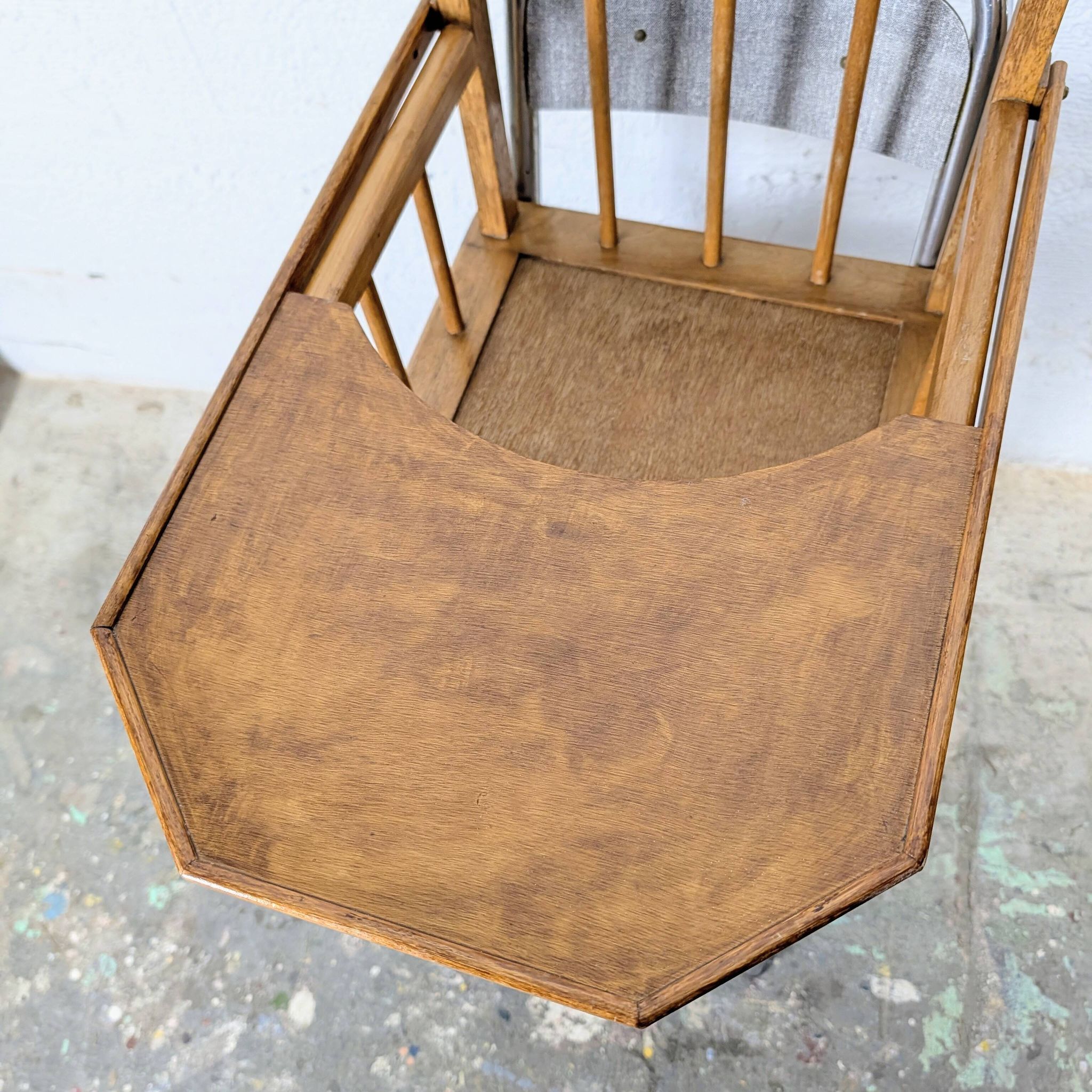 Metal and wood high chair