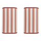 Pair of terracotta striped fabric wall sconces