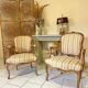 Paire de fauteuils bergères anciens style Louis XV