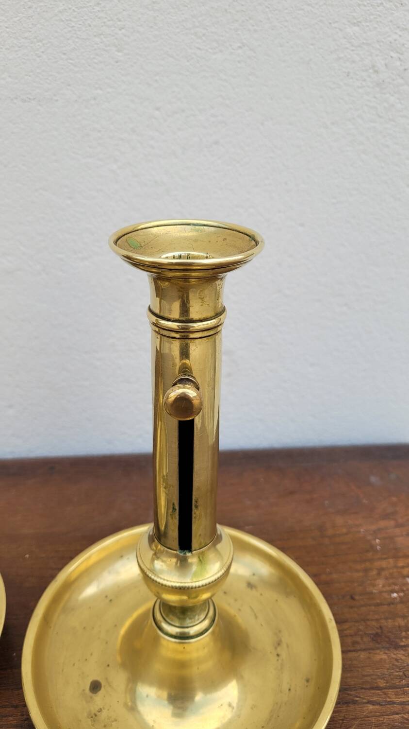 Pair of Louis Philippe candlesticks in brass 1900s