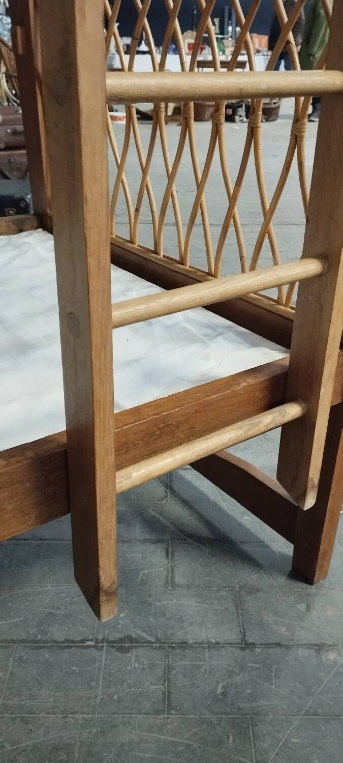 Rattan bunk bed, vintage 1960