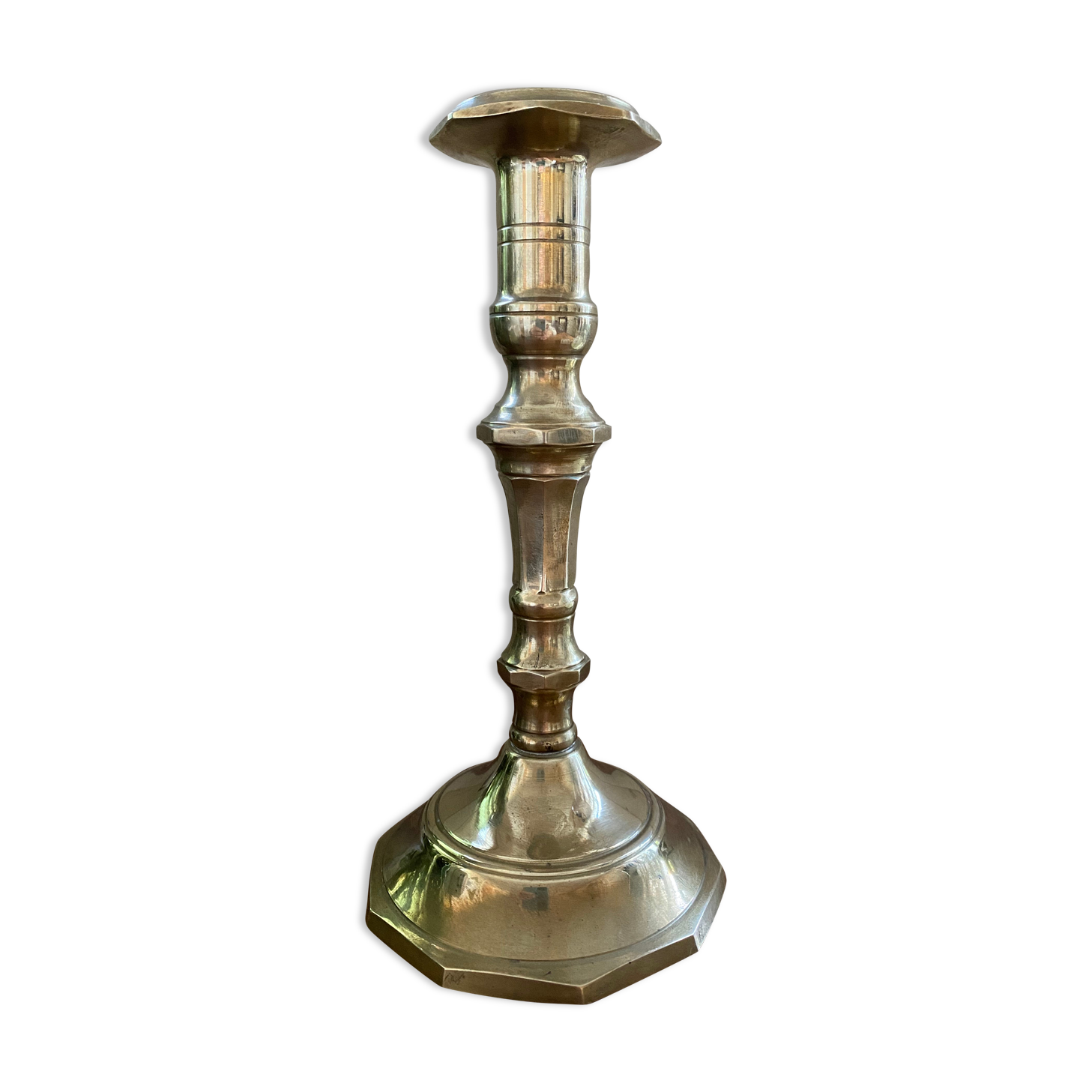 Antique brass candle holder