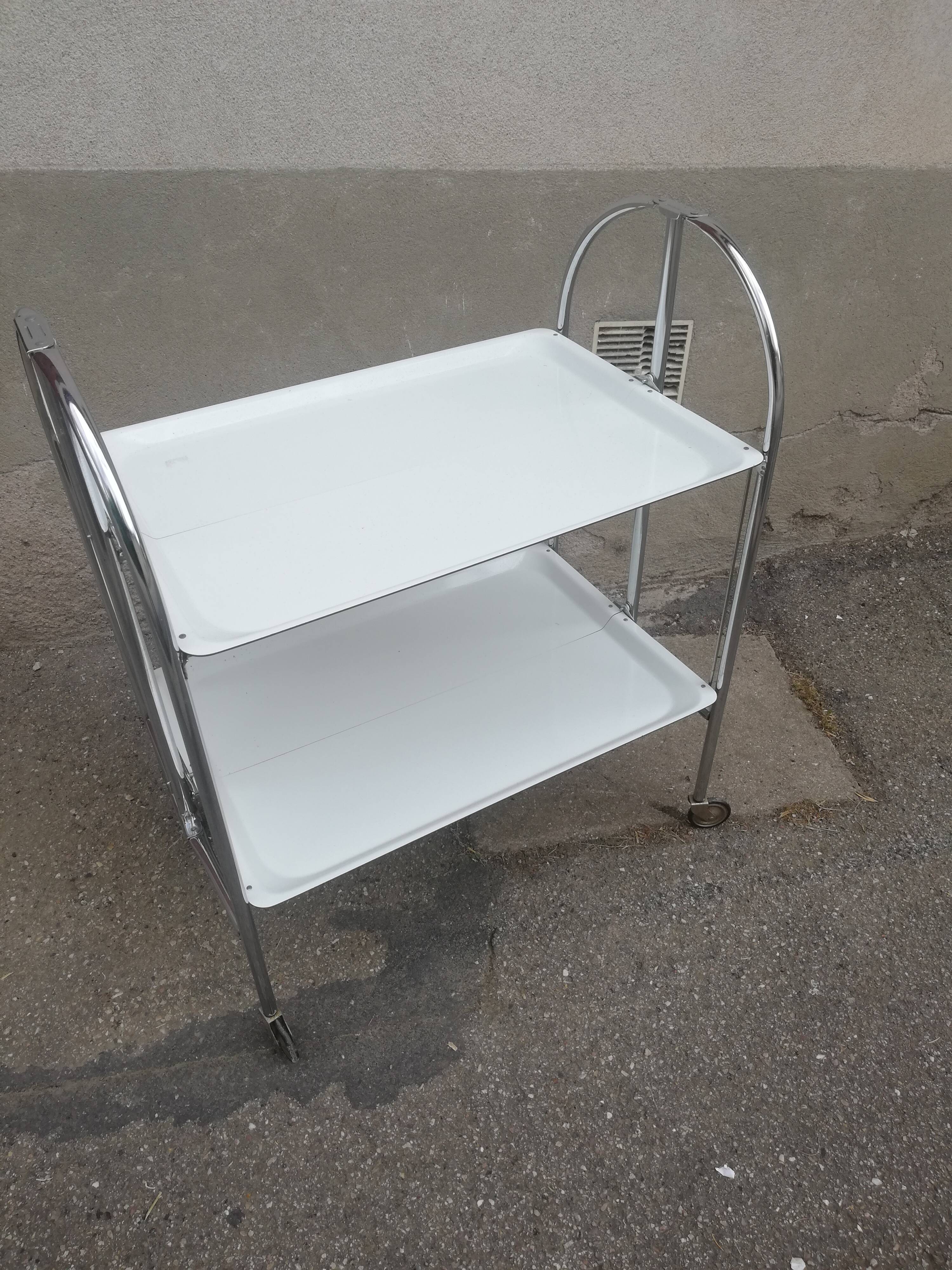 Desserte vintage pliante 2 plateaux