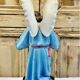 Large altar angel 42.5 cm plaster church statue sulphide eyes XIX