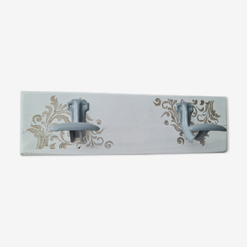 Double coat rack white and gold