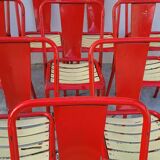Series of 12 Tolix bistro chairs by Xavier Pauchard model T4 - 1950s