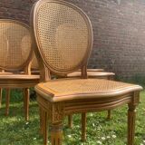Set of 6 Louis XVI style cane medallion chairs
