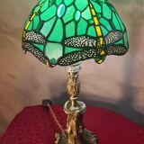 Lampe Art Nouveau en bronze, style Rocaille