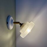 Vintage art deco frosted glass wall lamp with shade